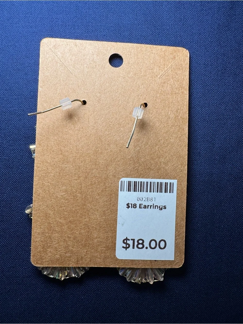 Gold-Tone Iridescent Fan Drop Earrings - Triple Tier